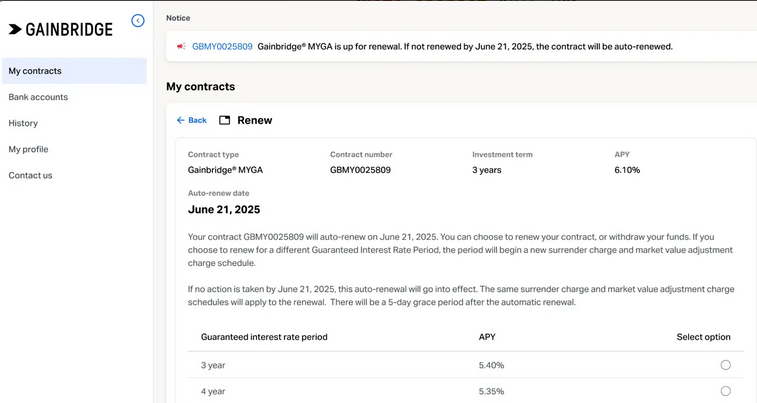 Self-Service Annuity Renewals Automation